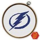 Tampa Bay Lightning Logo Counted Cross Stitch Pattern - Download in PDF