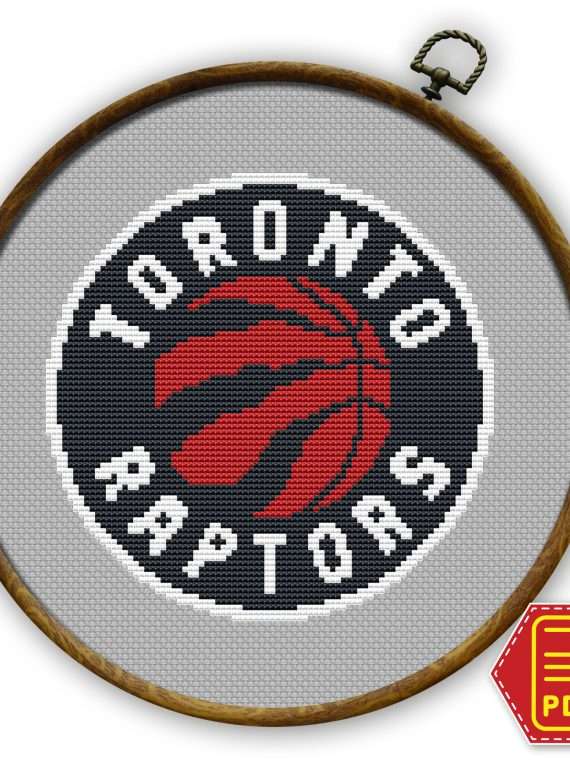 Toronto Raptors Emblem Counted Cross Stitch Pattern - Download in PDF