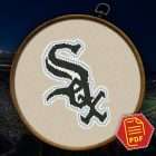 Chicago White Sox Logo Counted Cross Stitch Pattern - Download in PDF 4 Color block chart for Chicago White Sox logo counted cross stitch pattern