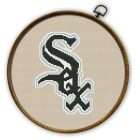 Chicago White Sox Logo Counted Cross Stitch Pattern - Download in PDF 2 Chicago White Sox logo cross stitch pattern shown in embroidery hoop