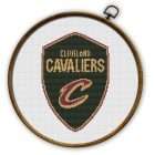 Cleveland Cavaliers Logo Counted Cross Stitch Pattern – Download in PDF 7 Cleveland Cavaliers logo cross stitch pattern shown in a wooden embroidery hoop