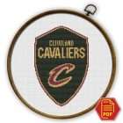 Cleveland Cavaliers Logo Counted Cross Stitch Pattern – Download in PDF 1 Cleveland Cavaliers logo counted cross stitch pattern shown in an embroidery hoop with PDF download badge