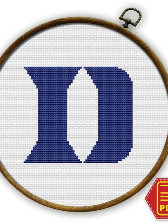 Duke Blue Devils logo counted cross stitch pattern cover page