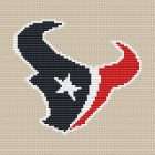 Houston Texans Logo Counted Cross Stitch Pattern - Download in PDF 6 Clean preview of Houston Texans logo counted cross stitch on white fabric