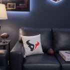 Houston Texans Logo Counted Cross Stitch Pattern - Download in PDF 12 Houston Texans logo counted cross stitch design shown on a pillow in a football fan room
