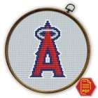 Los Angeles Angels logo counted cross stitch pattern cover page