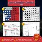 Floss legend and stitch guide for Los Angeles Angels logo counted cross stitch pattern