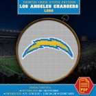 Los Angeles Chargers Logo Counted Cross Stitch Pattern - Download in PDF 3 Los Angeles Chargers logo counted cross stitch preview on fabric