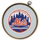 New York Mets Logo Counted Cross Stitch Pattern - Download in PDF 6 New York Mets logo cross stitch pattern shown in embroidery hoop