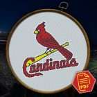 St. Louis Cardinals Logo Counted Cross Stitch Pattern - Download in PDF 5 Color block chart for St. Louis Cardinals logo counted cross stitch pattern