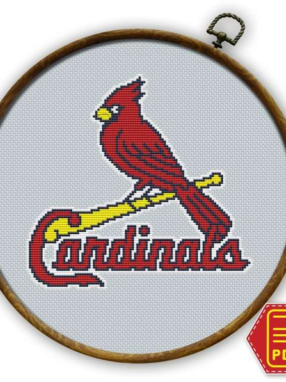 St. Louis Cardinals logo counted cross stitch pattern cover page