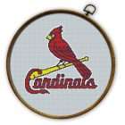 St. Louis Cardinals Logo Counted Cross Stitch Pattern - Download in PDF 6 St. Louis Cardinals logo cross stitch pattern shown in embroidery hoop