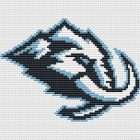 Utah Mammoth Logo Counted Cross Stitch Pattern - Download in PDF 6 Clean preview of Utah Mammoth logo counted cross stitch on white fabric