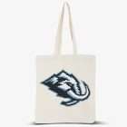 Utah Mammoth Logo Counted Cross Stitch Pattern - Download in PDF 8 Utah Mammoth logo counted cross stitch design shown on a tote bag mockup