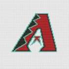 Arizona Diamondbacks Logo Counted Cross Stitch Pattern - Download in PDF 10 Arizona Diamondbacks logo cross stitch pattern centered on white Aida fabric